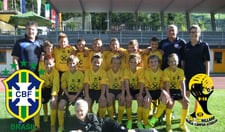 Unsere U-10 gelb bei der Mini WM in Milland