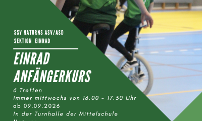 Erste Runden auf dem Einrad