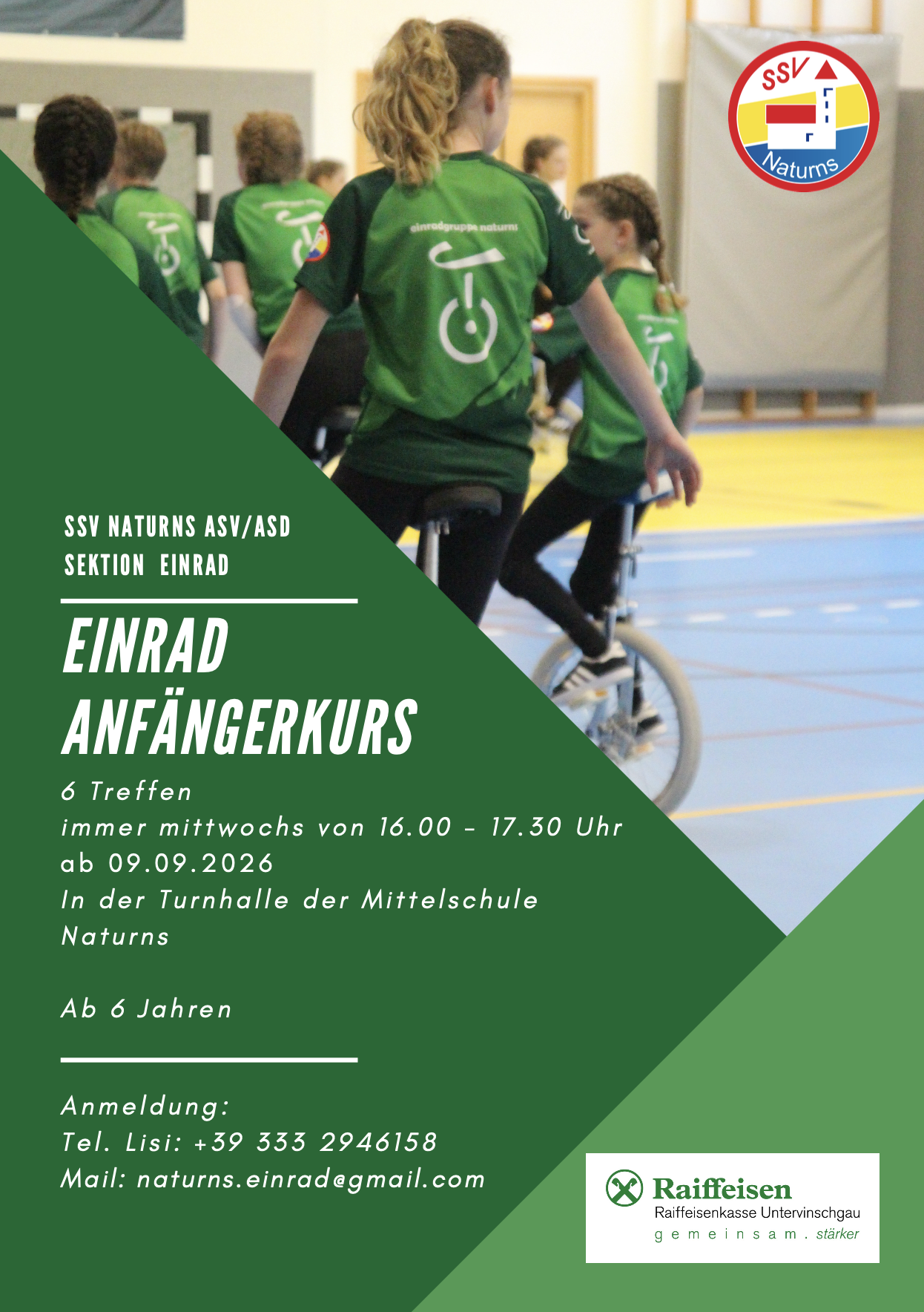 Erste Runden auf dem Einrad