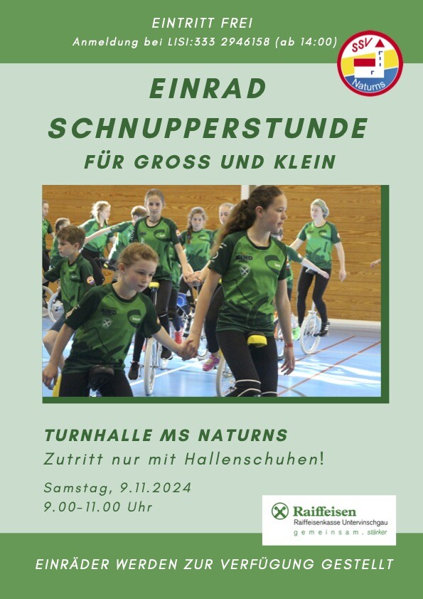 Schnupperstunde für Groß und Klein im November 2024