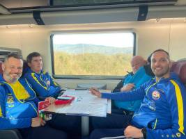 Staff auf der Fahrt in der Frecciarossa
